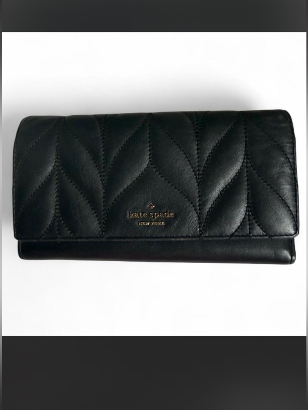 Kate Spade Sleek  Black Quilted Leather Wallet for Women